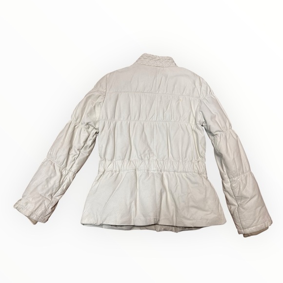 Danier White Leather Jacket Goose Down Filled - Picture 4 of 8